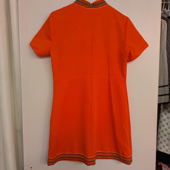 Chic Orange Button-Front Mini Dress - Picture 4 of 4